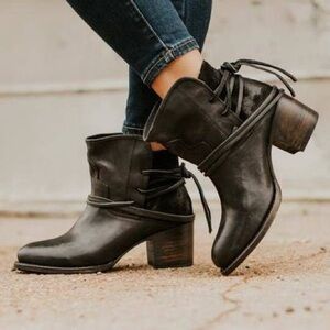 Freebird CASEY Ankle Boots, Black Leather Ankle Boots Size 8